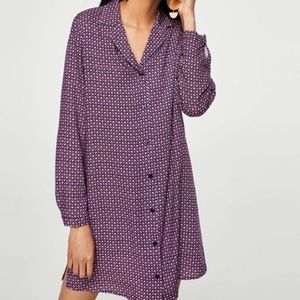 Printed shirt dress